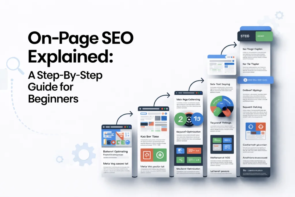 Step-by-step on-page SEO guide visual for beginners